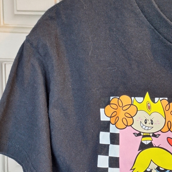 PowerPuff Girls Tee SzM Black Power Puff Characters Short Sleeves Machine Wash - Picture 7 of 9